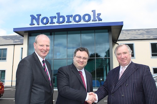 Brian Doran, Chief Executive, SRC, Dr Stephen Farry, DEL, and Lord Ballyedmond , Chairman of Norbrook Laboratories at the launch.